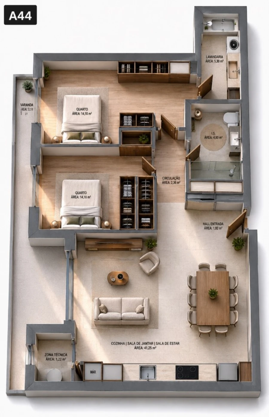 Apartamento T2 para Venda em Oliveira do Douro Planta 1