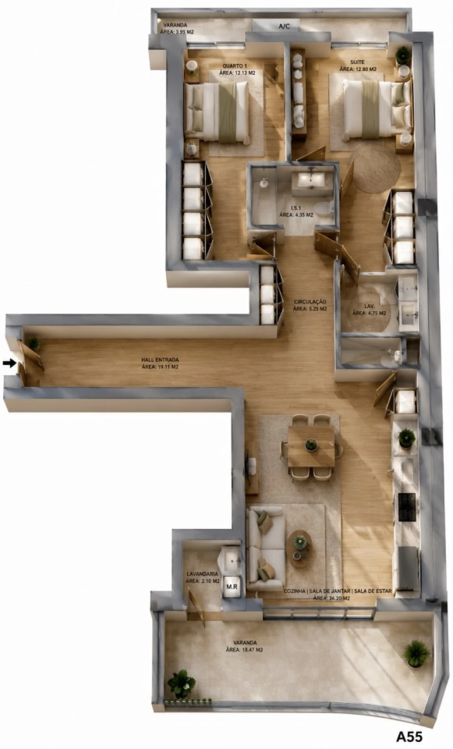 Apartamento T2 para Venda em Oliveira do Douro Planta 1