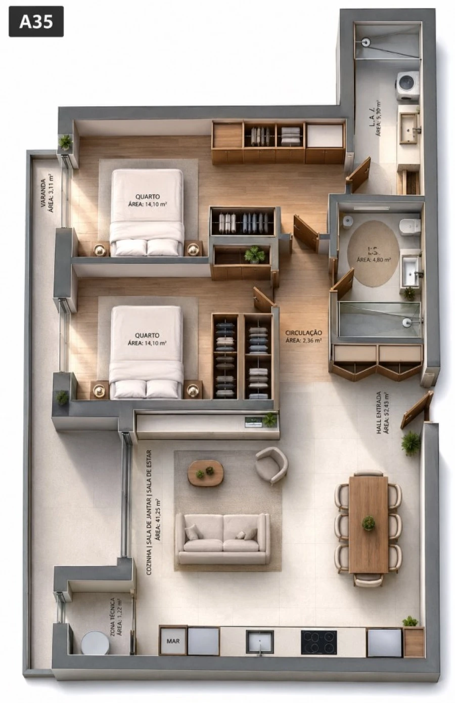 Apartamento T2 para Venda em Oliveira do Douro Planta 1