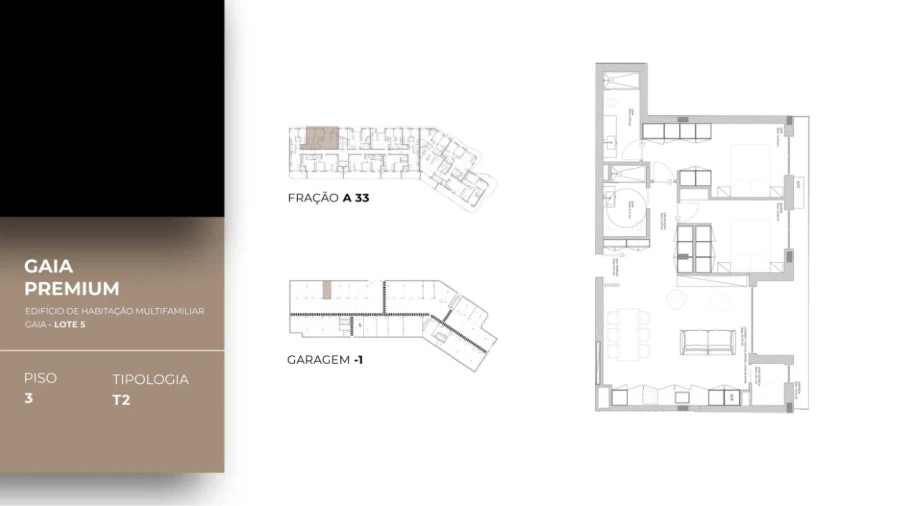 Apartamento T2 para Venda em Oliveira do Douro Planta 1