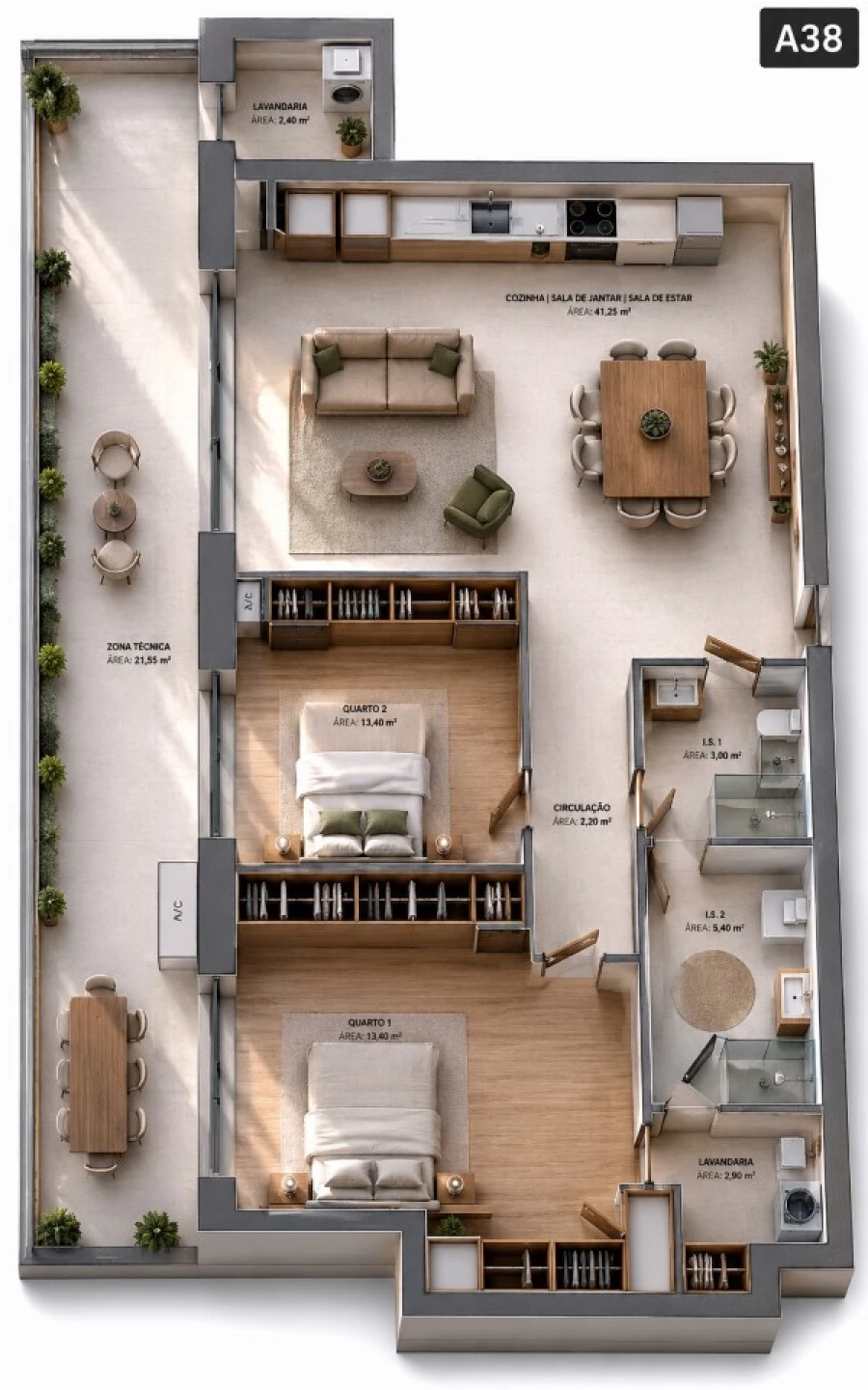 Apartamento T2 para Venda em Oliveira do Douro Planta 1