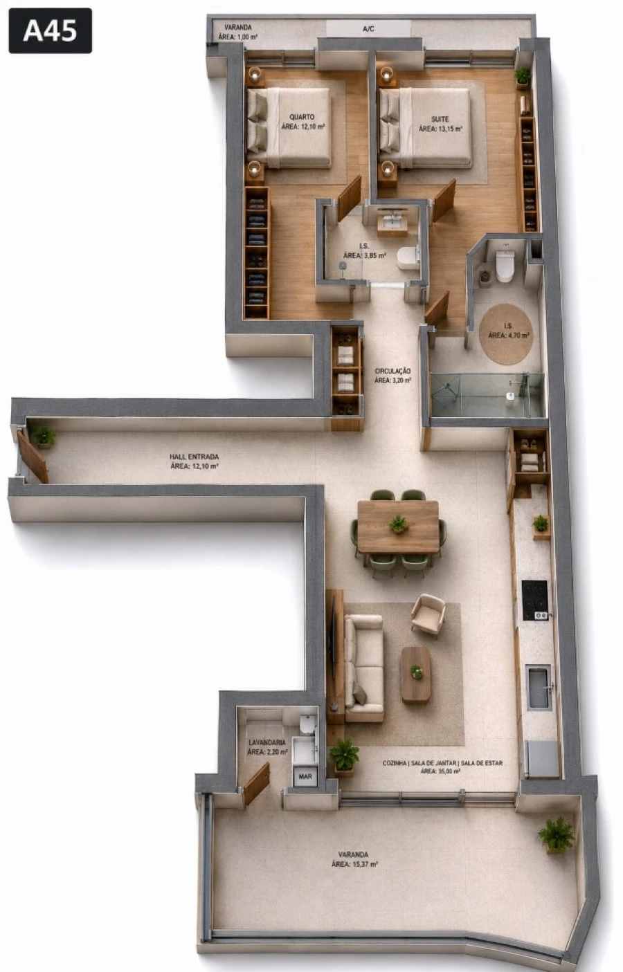 Apartamento T2 para Venda em Oliveira do Douro Planta 1