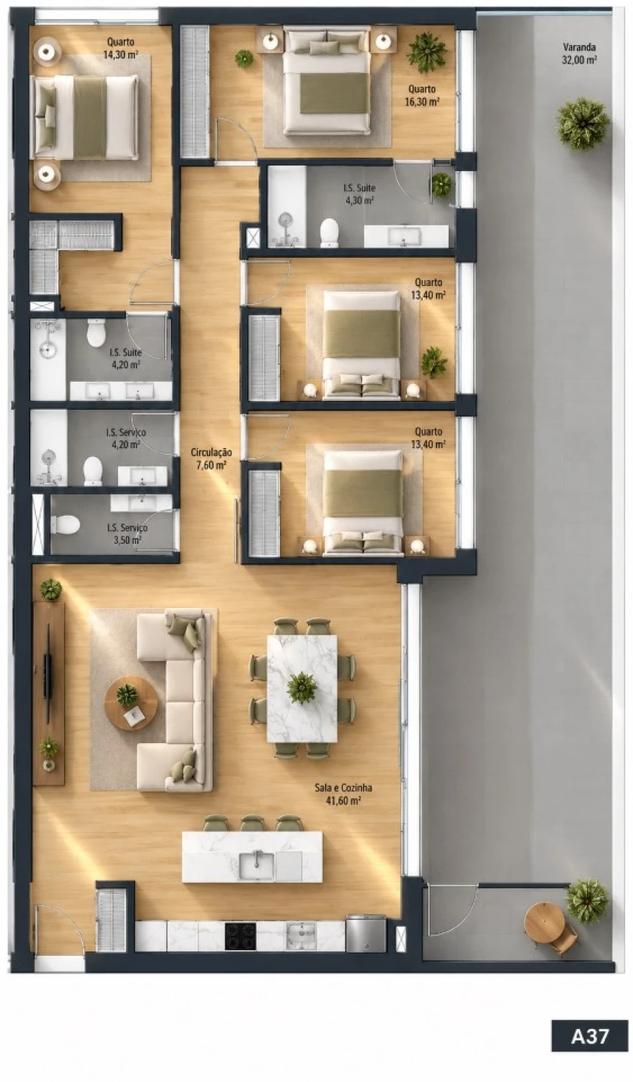 Apartamento T4 para Venda em Fânzeres e São Pedro da Cova Planta 1