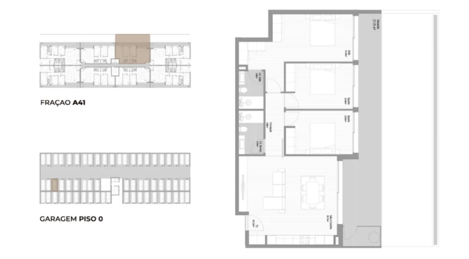 Apartamento T3 para Venda em Fânzeres e São Pedro da Cova Planta 1