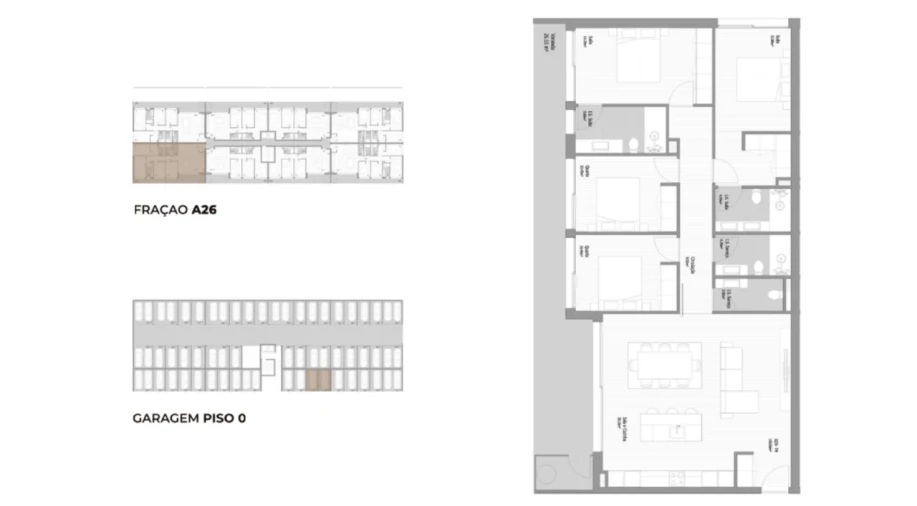 Apartamento T4 para Venda em Fânzeres e São Pedro da Cova Planta 1