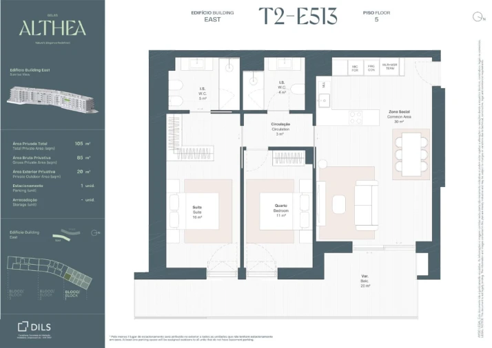 Apartamento T2 para Venda em Queluz e Belas Planta 1