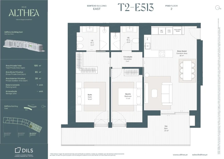 Apartamento T2 para Venda em Queluz e Belas Planta 1
