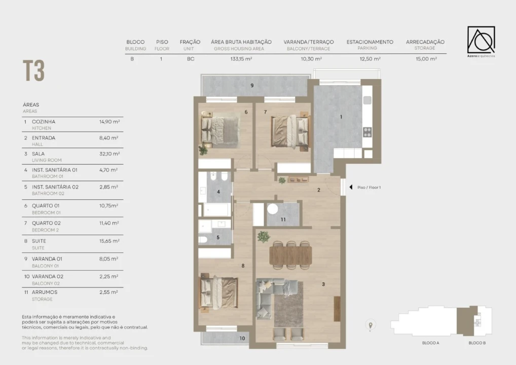 Apartamento T3 para Venda em Montijo e Afonsoeiro Planta 4
