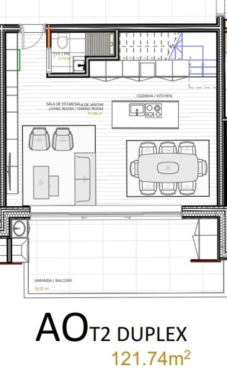 Apartamento T2 para Venda em Portimão Planta 1