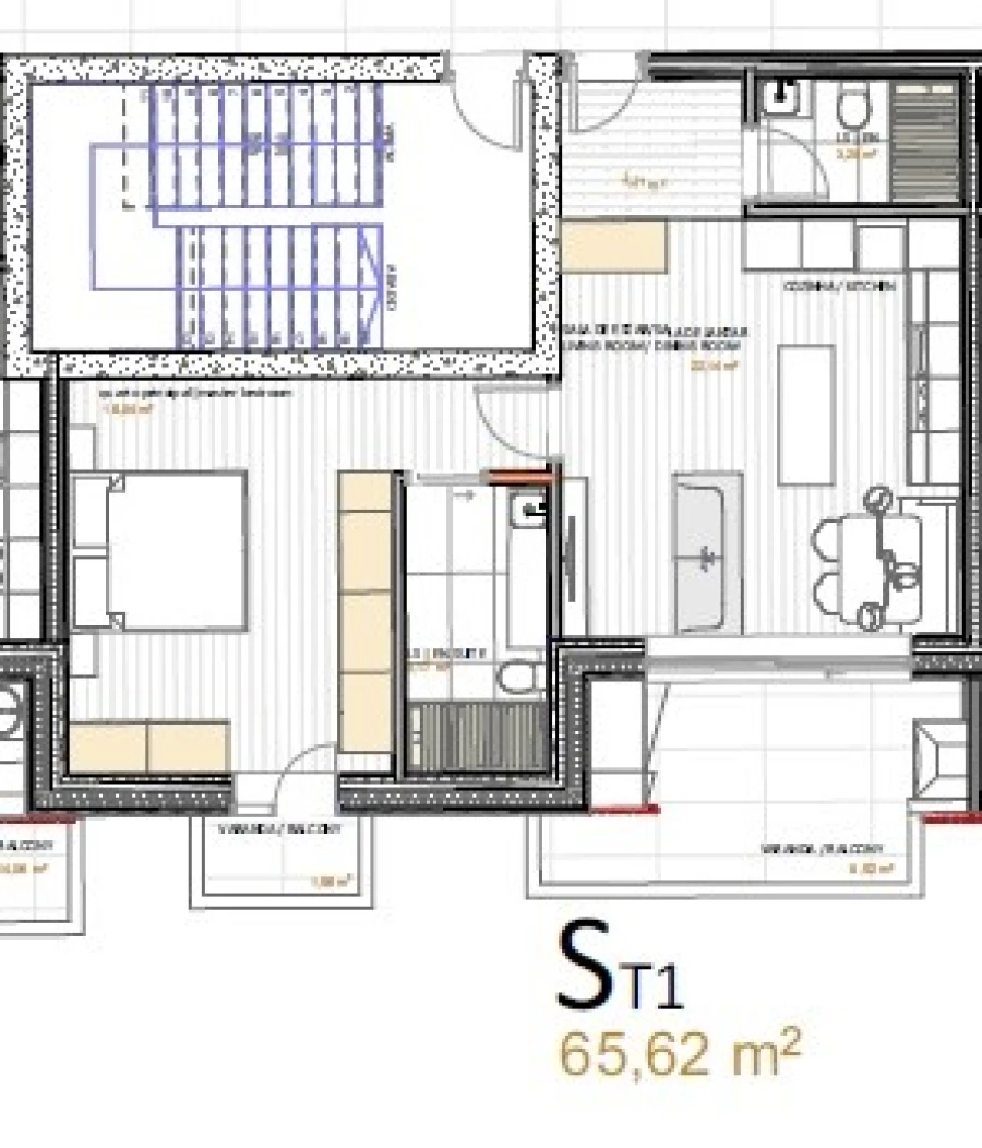 Apartamento T1 para Venda em Portimão Planta 1