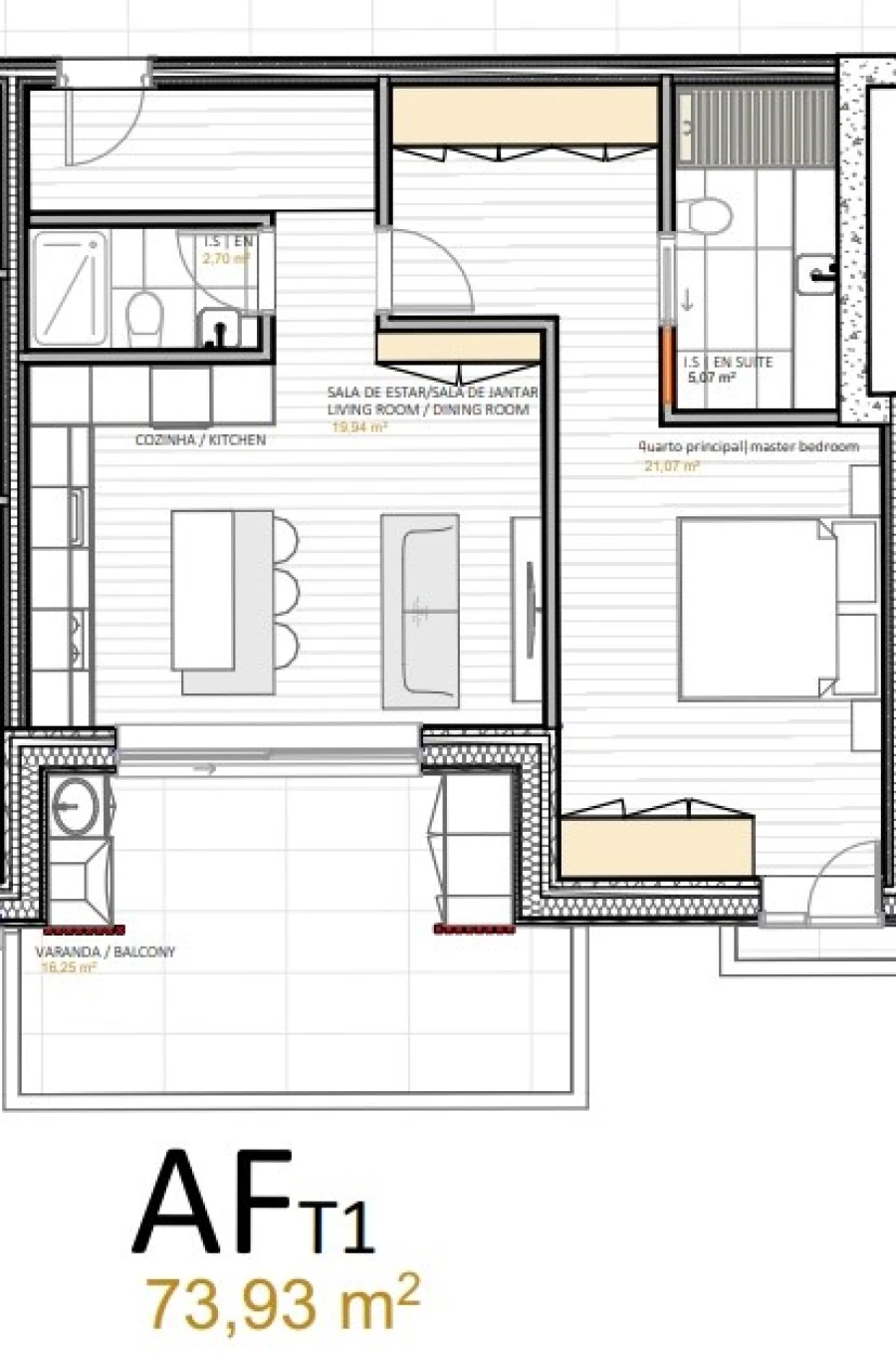 Apartamento T1 para Venda em Portimão Planta 1