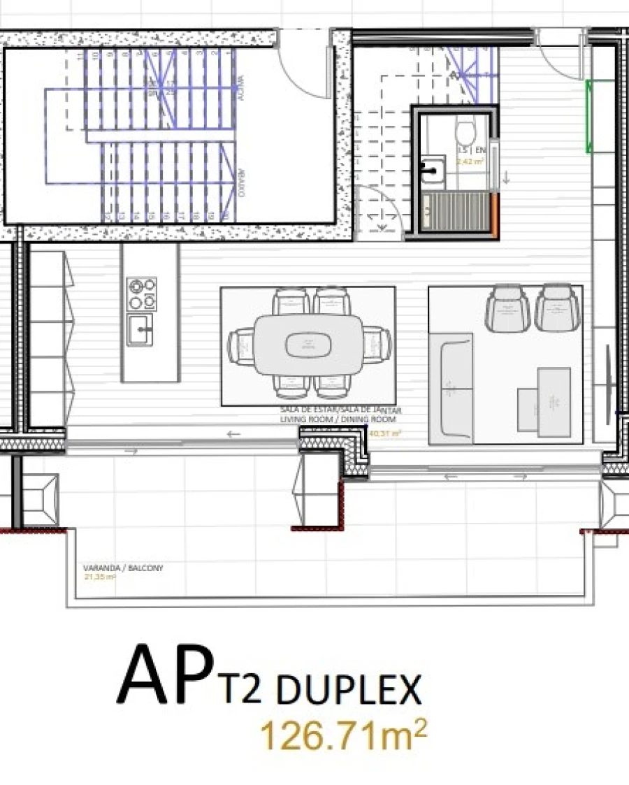 Apartamento T2 para Venda em Portimão Planta 1