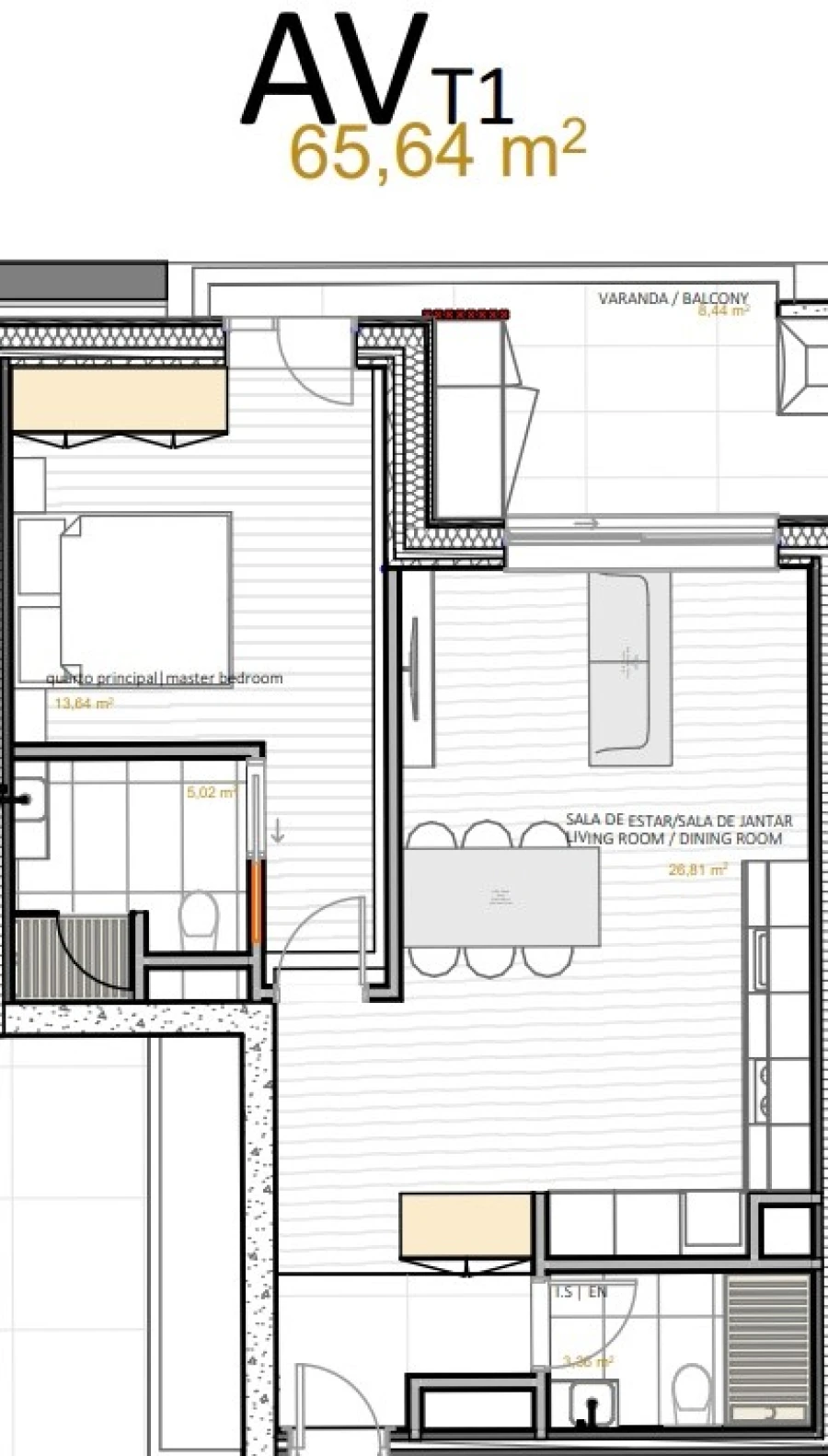 Apartamento T1 para Venda em Portimão Planta 1
