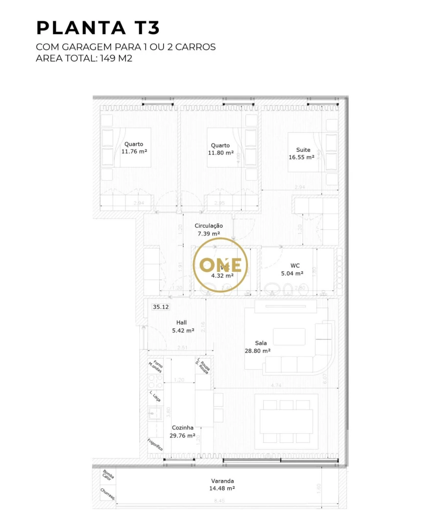 Apartamento T3 para Venda em São João Baptista Foto 9