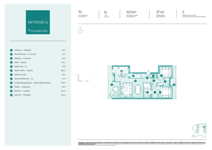 Apartamento T2 para Venda em Quarteira Planta 1