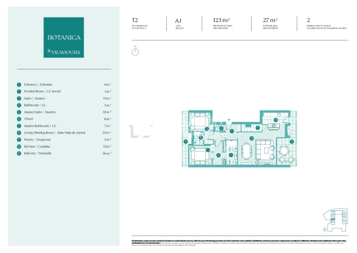 Apartamento T2 para Venda em Quarteira Planta 1