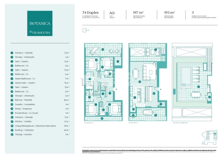 Apartamento T4 para Venda em Quarteira Planta 1