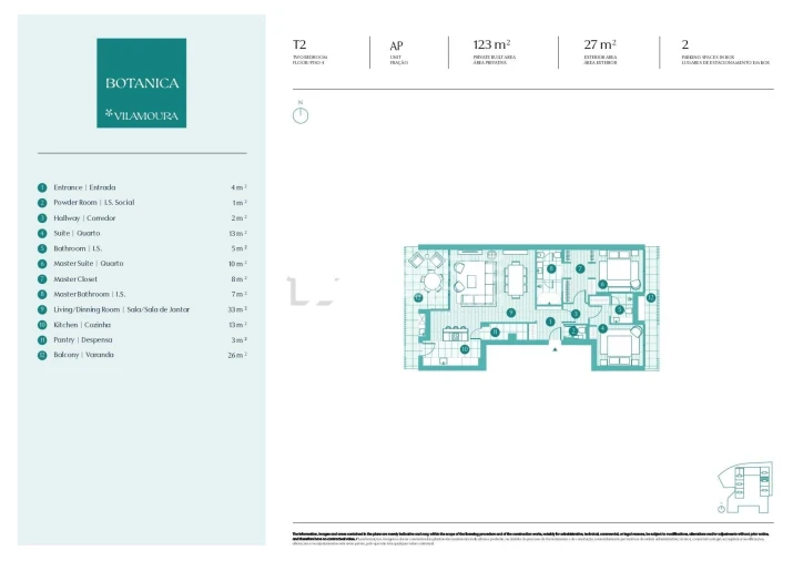 Apartamento T2 para Venda em Quarteira Planta 1
