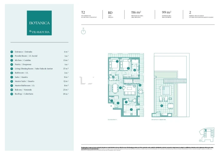 Apartamento T2 para Venda em Quarteira Planta 1