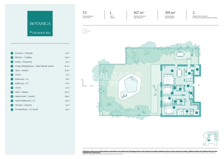 Apartamento T3 para Venda em Quarteira Planta 1