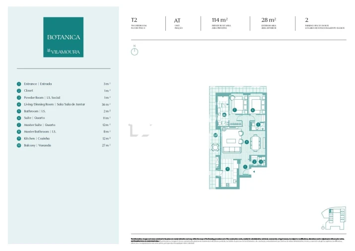 Apartamento T2 para Venda em Quarteira Planta 1