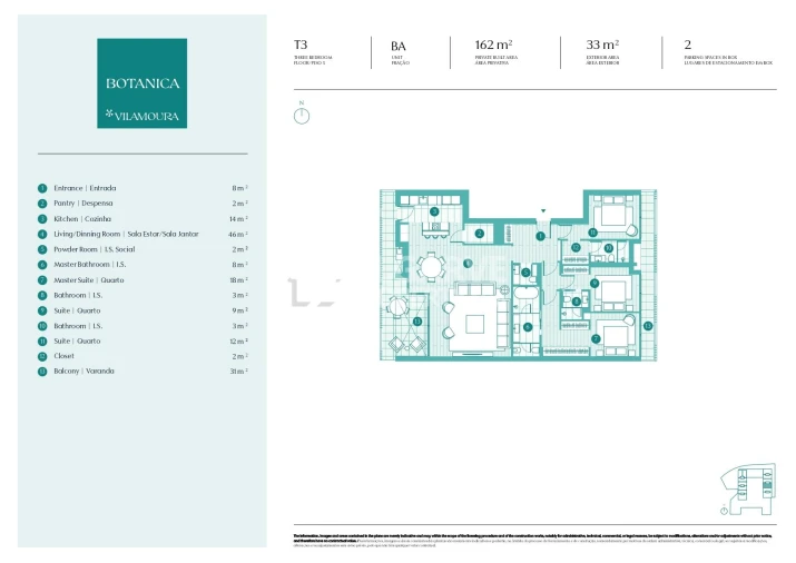 Apartamento T3 para Venda em Quarteira Planta 1