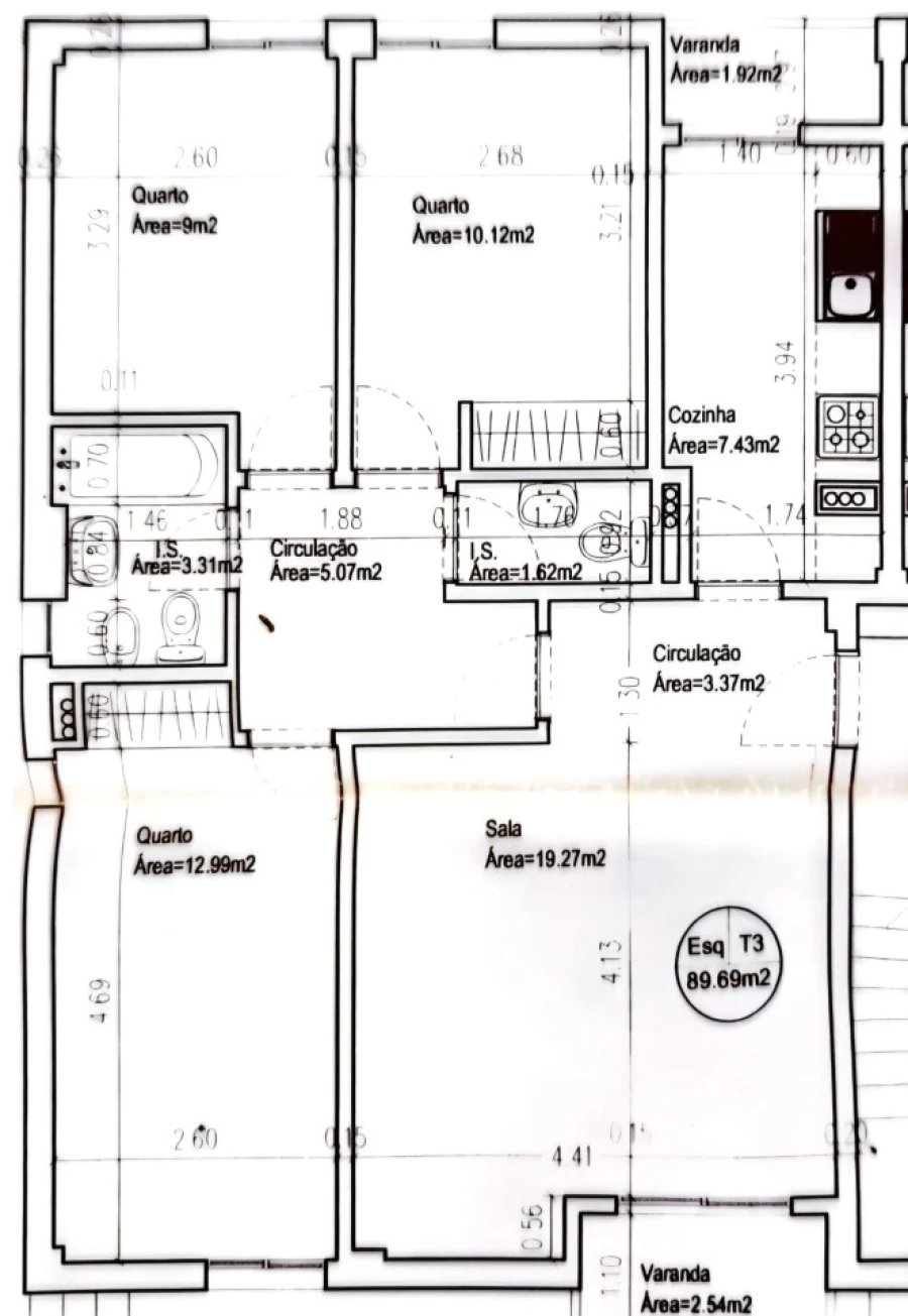 Apartamento T3 para Venda em Portimão Planta 1