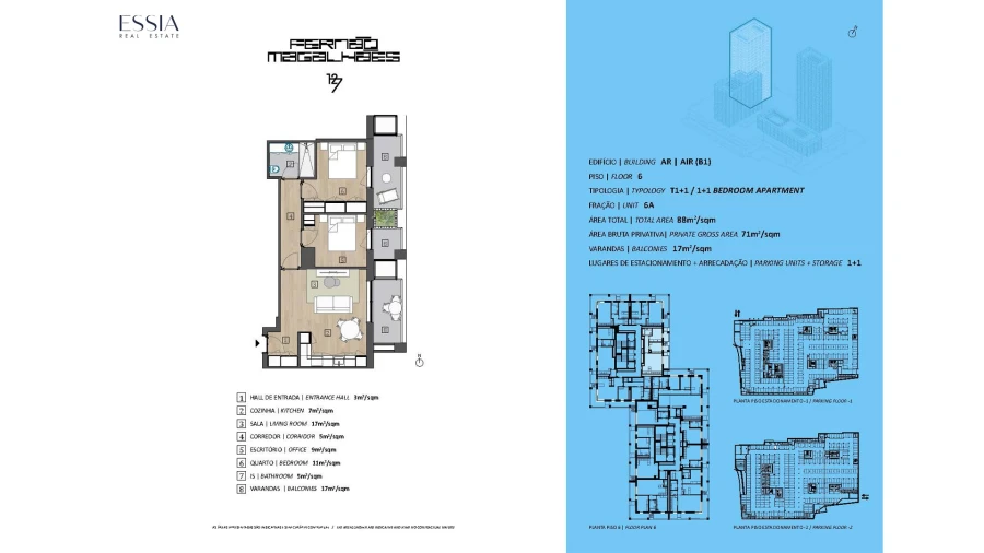 Apartamento T1 para Venda em Bonfim Planta 1