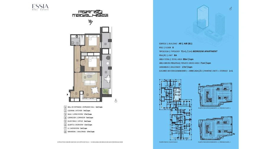 Apartamento T1 para Venda em Bonfim Planta 1