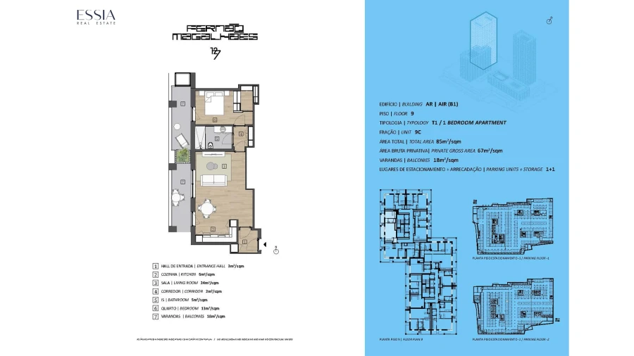 Apartamento T1 para Venda em Bonfim Planta 1