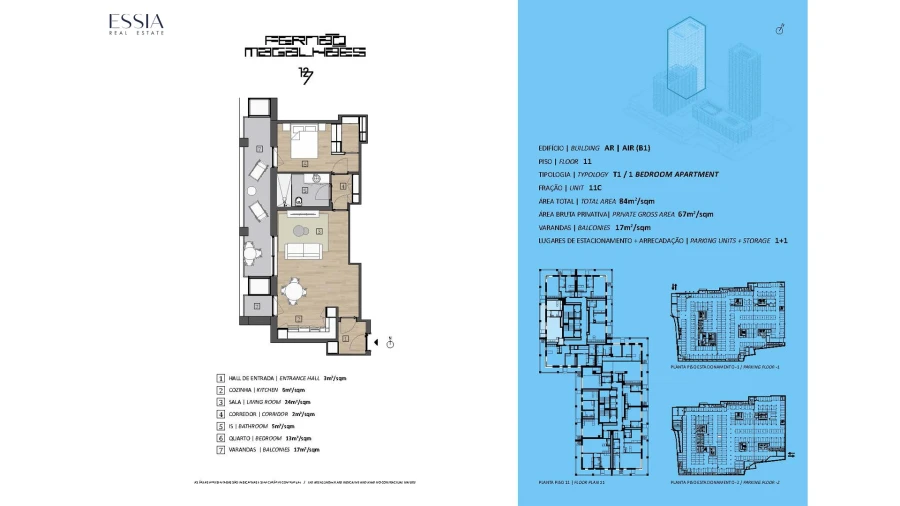 Apartamento T1 para Venda em Bonfim Planta 1
