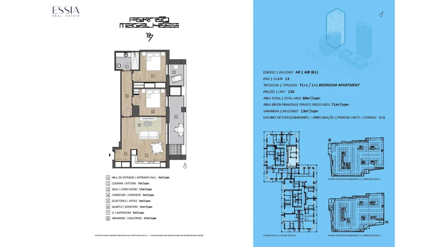 Apartamento T1 para Venda em Bonfim Planta 1