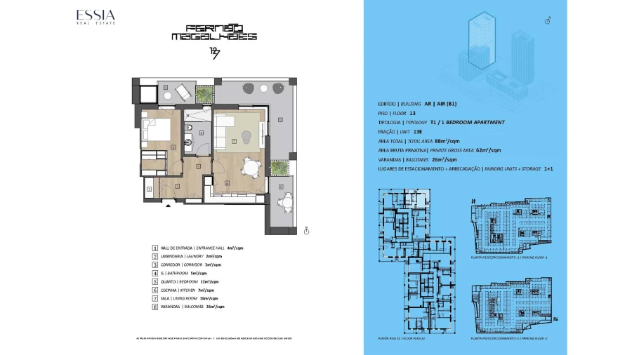 Apartamento T1 para Venda em Bonfim Planta 1