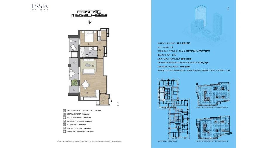 Apartamento T1 para Venda em Bonfim Planta 1