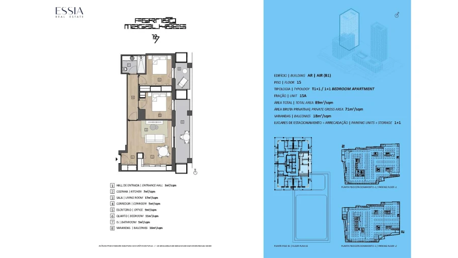 Apartamento T1 para Venda em Bonfim Planta 1