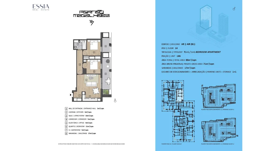 Apartamento T1 para Venda em Bonfim Planta 1