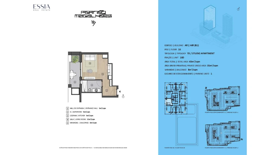 Apartamento T0 para Venda em Bonfim Planta 1