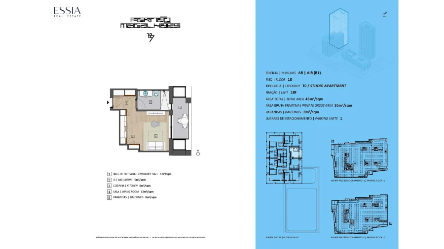 Apartamento T0 para Venda em Bonfim Planta 1