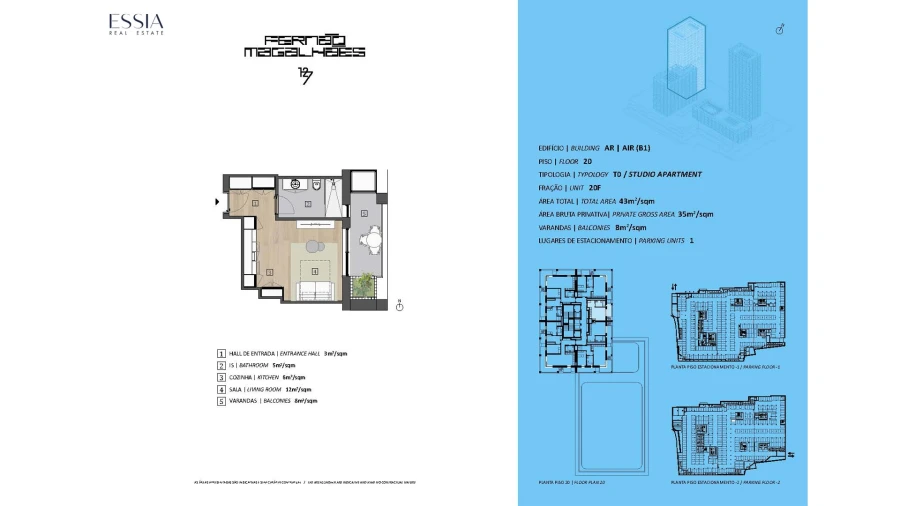 Apartamento T0 para Venda em Bonfim Planta 1