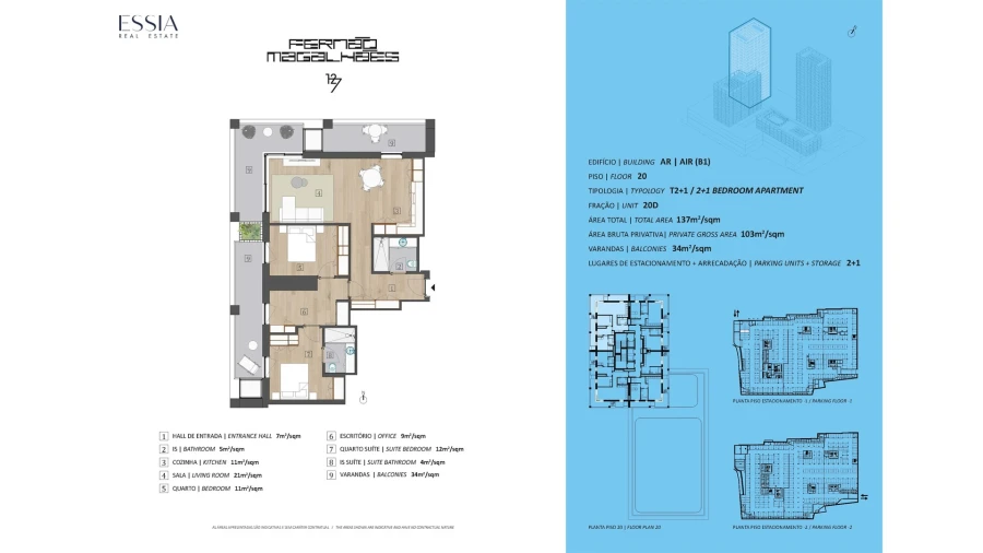 Apartamento T2 para Venda em Bonfim Planta 1