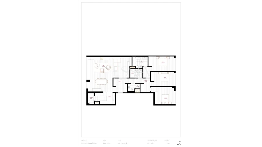 Apartamento T3 para Venda em Matosinhos e Leça da Palmeira Planta 1