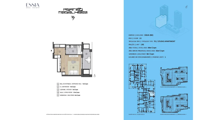 Apartamento T0 para Venda em Bonfim Planta 1