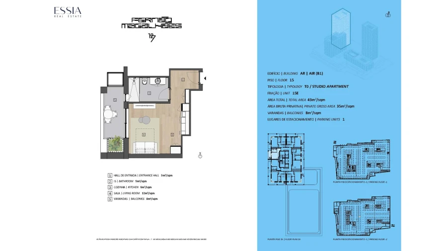 Apartamento T0 para Venda em Bonfim Planta 1