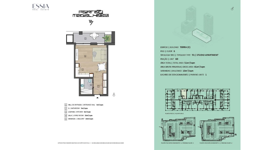 Apartamento T0 para Venda em Bonfim Planta 1