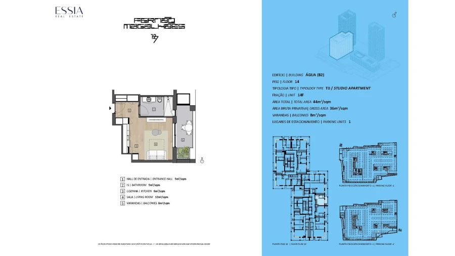 Apartamento T0 para Venda em Bonfim Planta 1