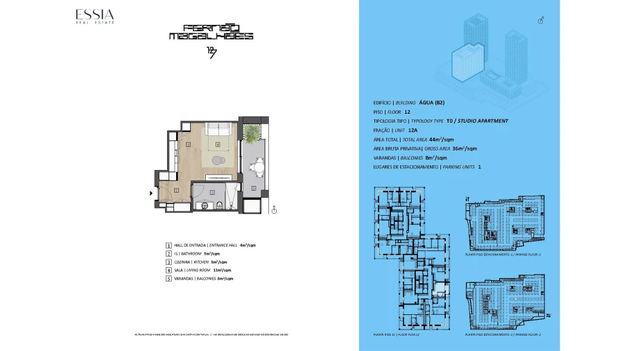Apartamento T0 para Venda em Bonfim Planta 1
