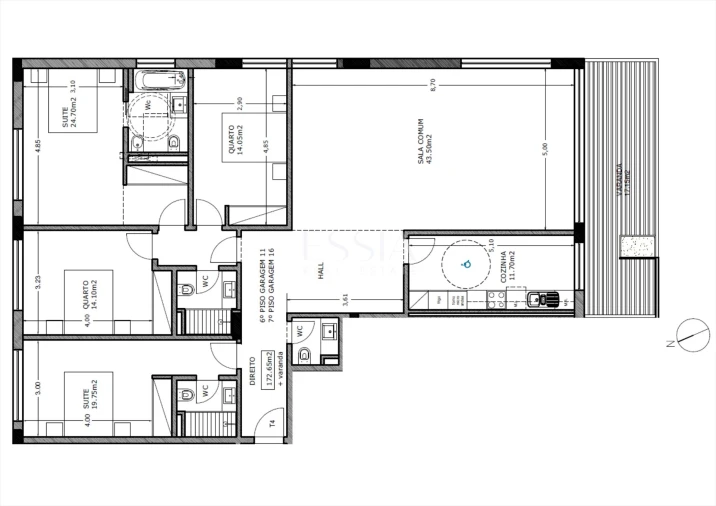 Apartamento T4 para Venda em Lordelo do Ouro e Massarelos Planta 1