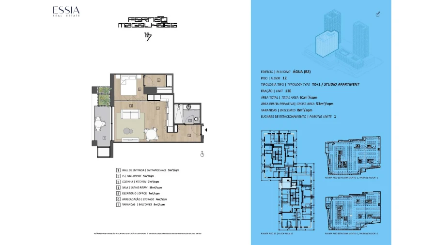 Apartamento T0 para Venda em Bonfim Planta 1