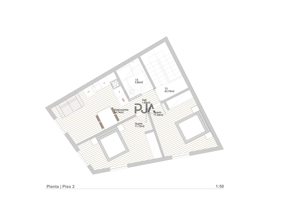 Apartamento T2 para Arrendamento em Abraveses Foto 3