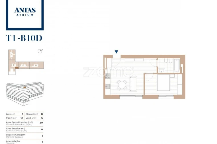 Apartamento T1 para Venda em Campanhã Planta 1